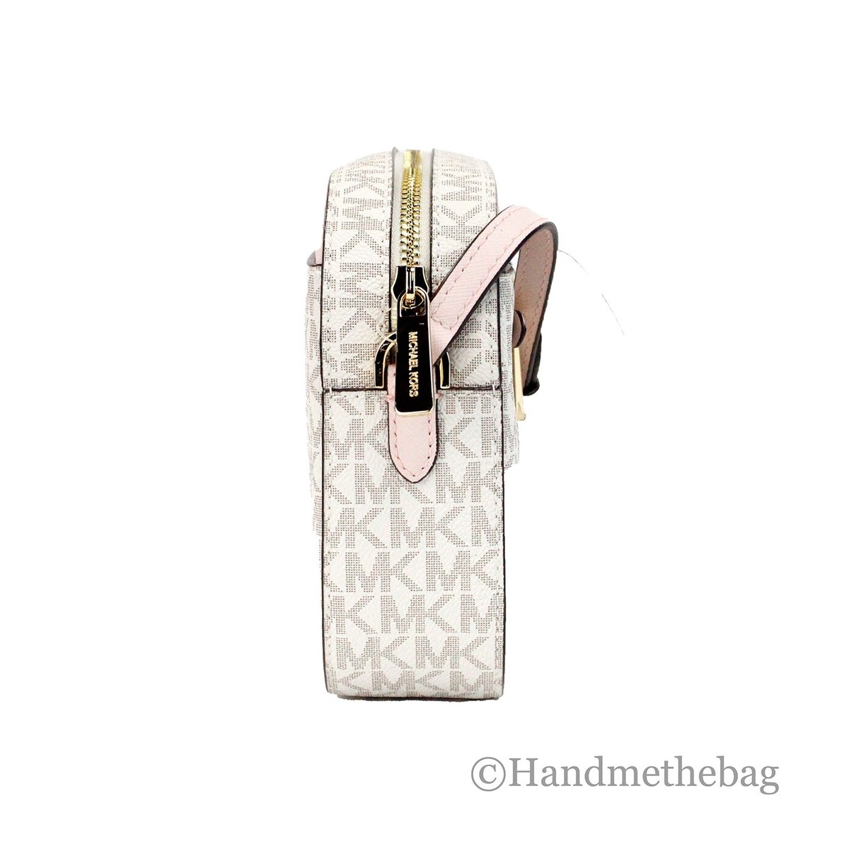 Michael Kors Jet Set Large EW PVC Vanilla Powder Blush Zip Chain