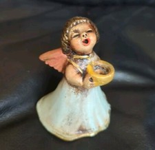 Abito vintage Bozner Engel Thun angelo che canta portacandele Natale azzurro chiaro 