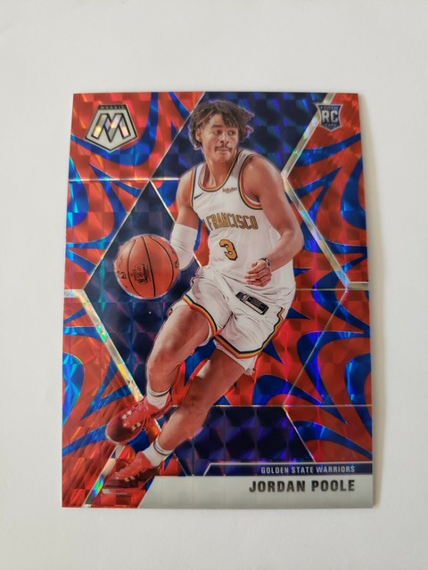 2019 20 Panini Mosaic Blue Reactive Jordan Poole Rookie Card No 228 GS 