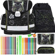 Belmil Schulranzen Set Classy Black Panther Raubkatze gefüllt Belmil Ranzen Shop