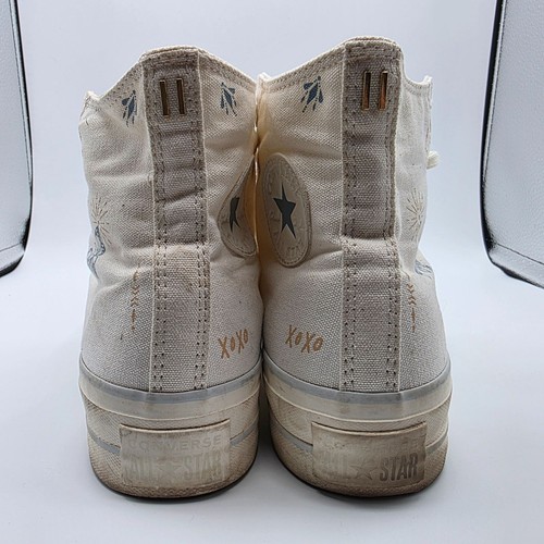 Converse Chuck Taylor All Star Lift Hi Tiny Tattoos Womens Size 10 White Shoes - Picture 5 of 13