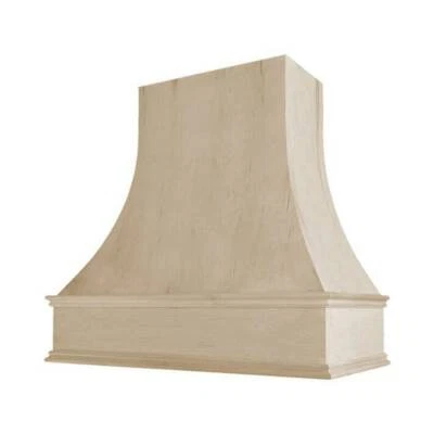 COUNTRY KITCHEN LTD Unfinished Wood Range Hood Curved Front with Decorative Molding 30" to 48" Wide