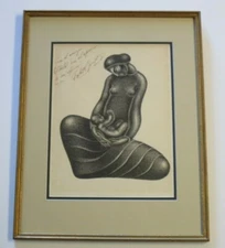 ROBERTA GONZALEZ DRAWING ABSTRACT CUBISM EXPRESSIONISM FRANCE MODERNIST RARE 