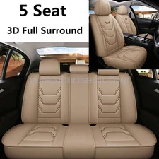 For 2007-2023 For Ford F-150 Car Covers Leather Protector Cushion 5-Seat Beige