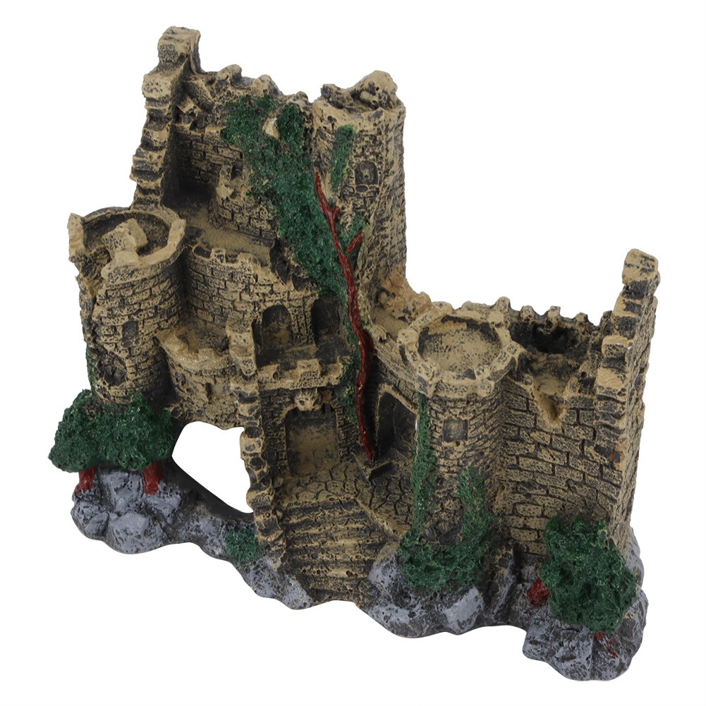 Resin Vintage Western Castle Ornaments Landscape Decor For Aquarium Fish Tank
