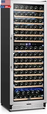 24 Inch Wine Fridge Dual Zone 180 Bottle Wine Cooler Refrigerator with Stainles