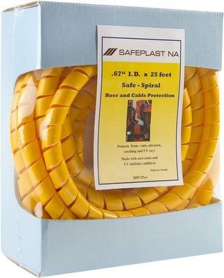 Spiral Hose Protector HDPE Yellow 0.75'' Protect Hydraulic Pneumatic Lines