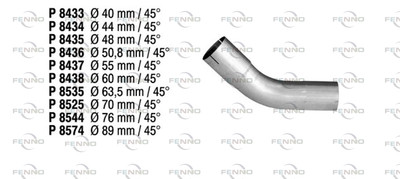 FENNO P8434 Exhaust Pipe, universal