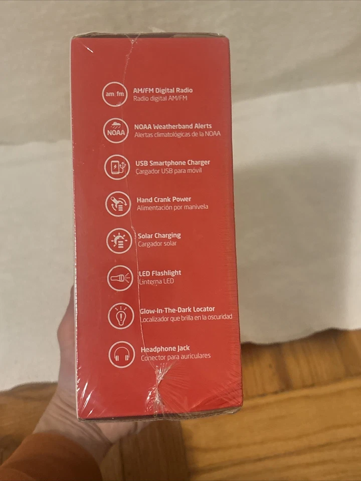 Radio meteorológica y cargador de teléfono portátil Eton FRX3+ Cruz Roja solar/manivela NUEVO Foto 4 de 4