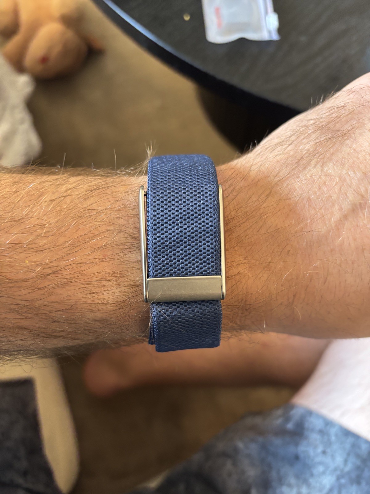 New Whoop 5.0/MG Blue Band With Silver Clasp/hook/link