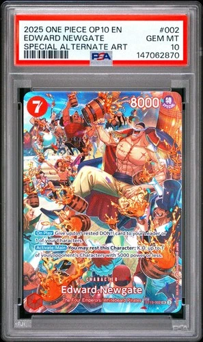 2025 ONE PIECE ST15-002 OP10 ROYAL BLOOD EDWARD NEWGATE WHITEBEARD  PSA 10