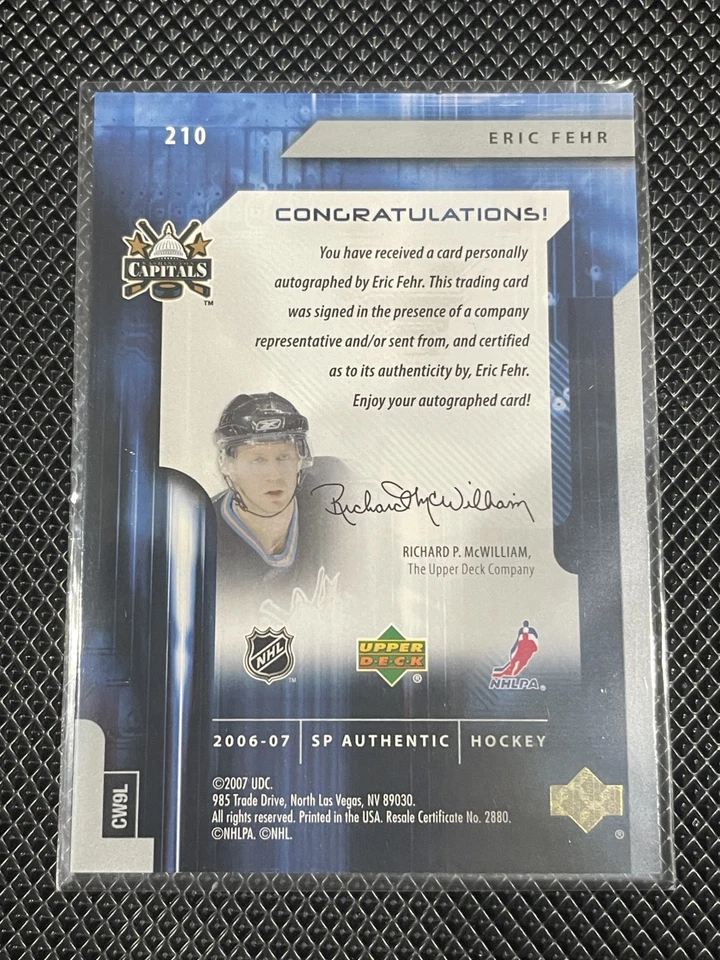 Eric Fehr - 2006-07 SP Authentic Future Watch Auto #210  /999 - Capitals - Image 2 of 2