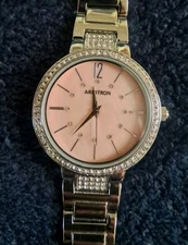 Armitron Womens Watch Analog Three Hands Pink Mother of Pearl Face 