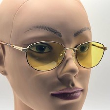 Vintage NOS 90s Cheryl Tiegs Thin Wire Eyeglass Frames with New Yellow Lenses