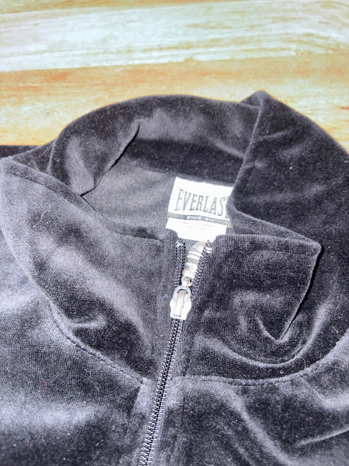 Chaqueta Everlast Cremallera XL Negra Velourcore Y2K Athleisure Lounge Athleisure Foto 4 de 4