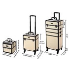 BYOOTIQUE Rolling Makeup Train Case on Wheels 3-Piece Art Deco Pastel — photo 8