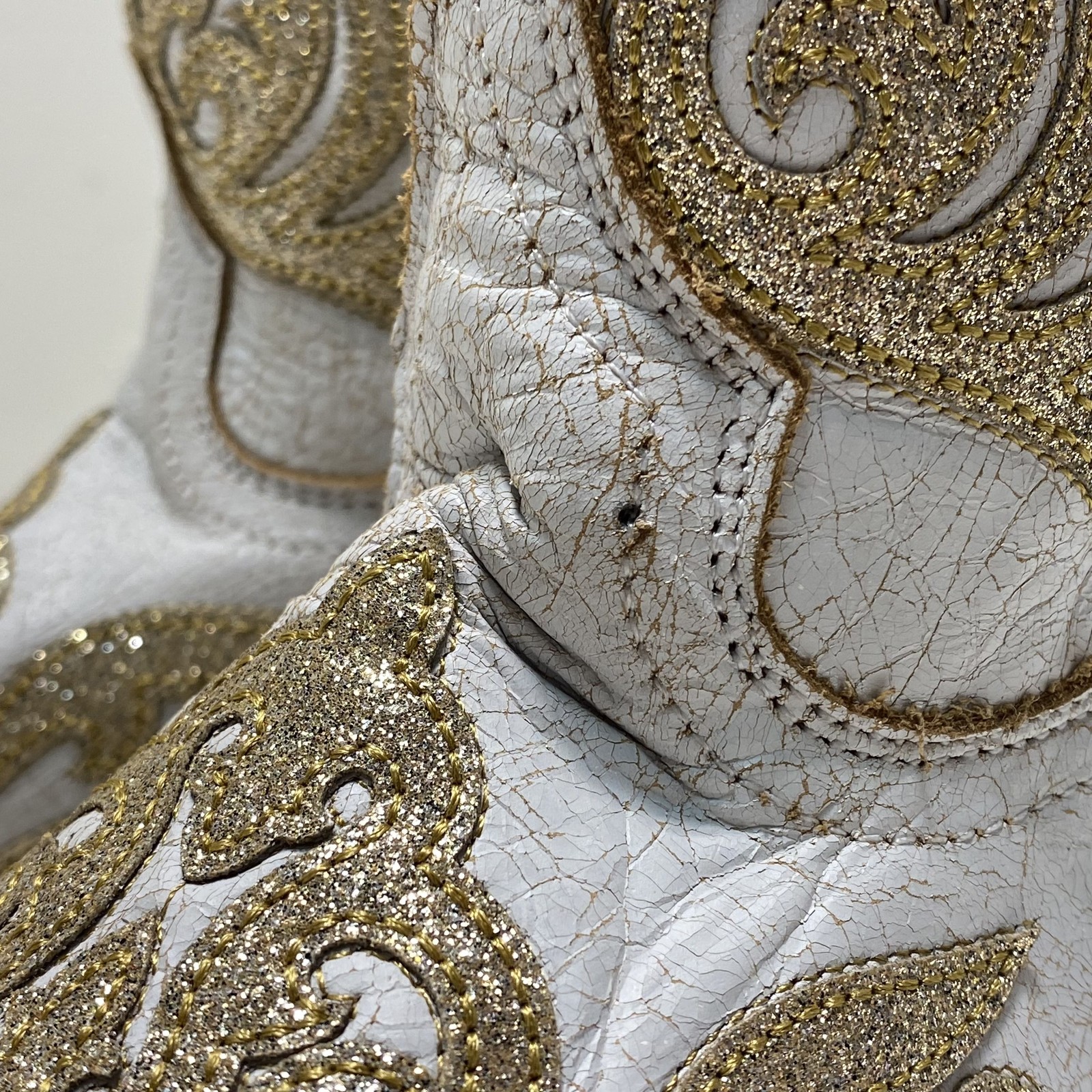 Corral Teens Glitter Embroidered White Leather We… - image 7
