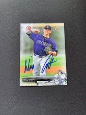Will Gaddis Signed 2017 Bowman Draft #BD-104 Card Colorado Rockies Autograph COA