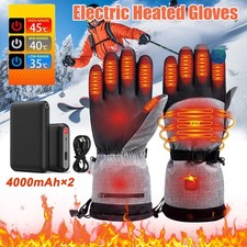 Electric Heated Gloves Hand Warm Windproof Thermal Winter Rechargeable Battery