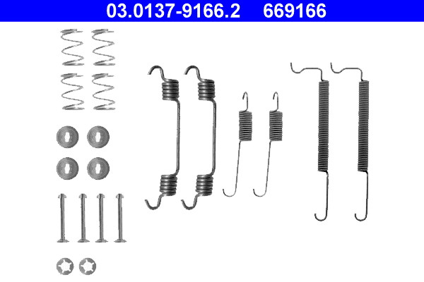 Rear ATE 03.0137-9166.2 Accessory Kit, brake shoes for CHEVROLET,OPEL,VAUXHALL