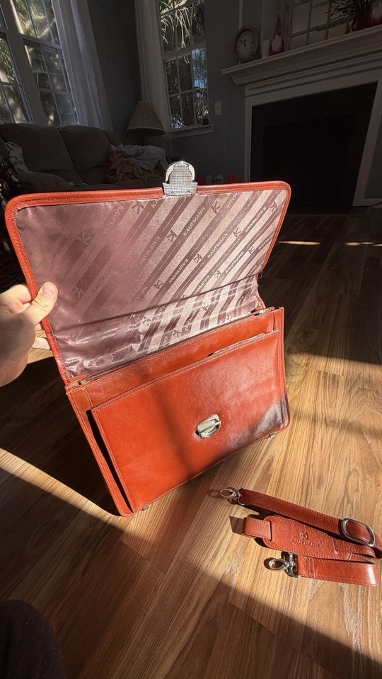 KOFMANN Marrón 100% Cuero Maletín Portátil Bolsa de Documentos Foto 3 de 4