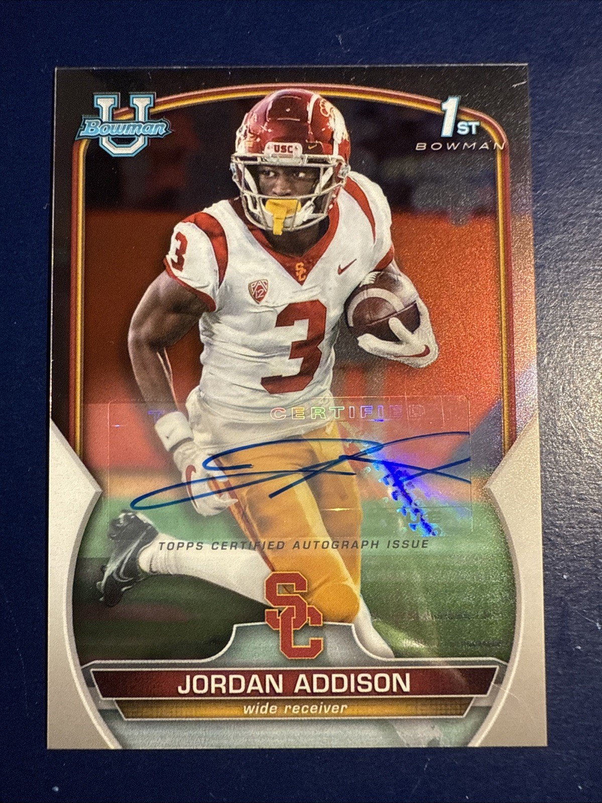 2022 Bowman U Chrome Jordan Addison Prospect Auto Rookie RC #36 Trojans