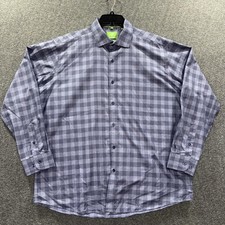 Forsyth of Canada Dress Shirt Mens Extra Large purple Plaid Non Iron Button Down