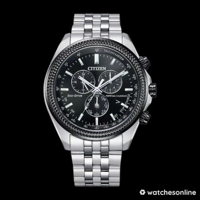 Citizen Men's Classic Perpetual Calendar Eco-Drive Silver Watch 44MM BL5566-50E