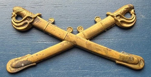 Original Civil War Crossed Sabers Cavalry Badge Insignia