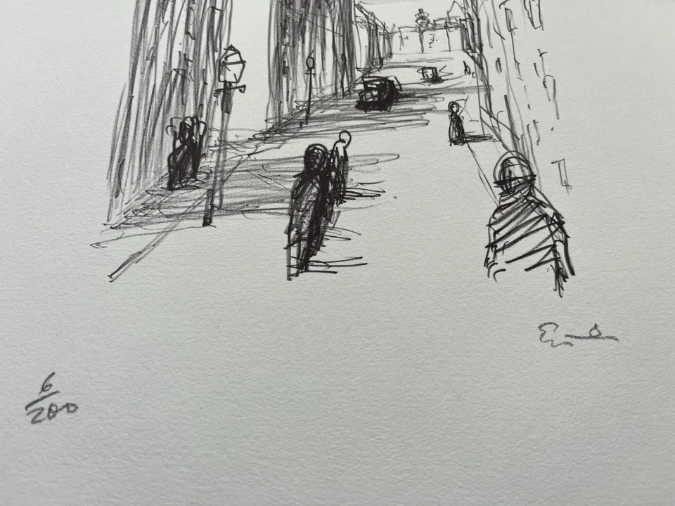 Georg Eisler: Signierte nummerierte Original Lithographie  - Wiener Altstadt - Bild 3 von 4