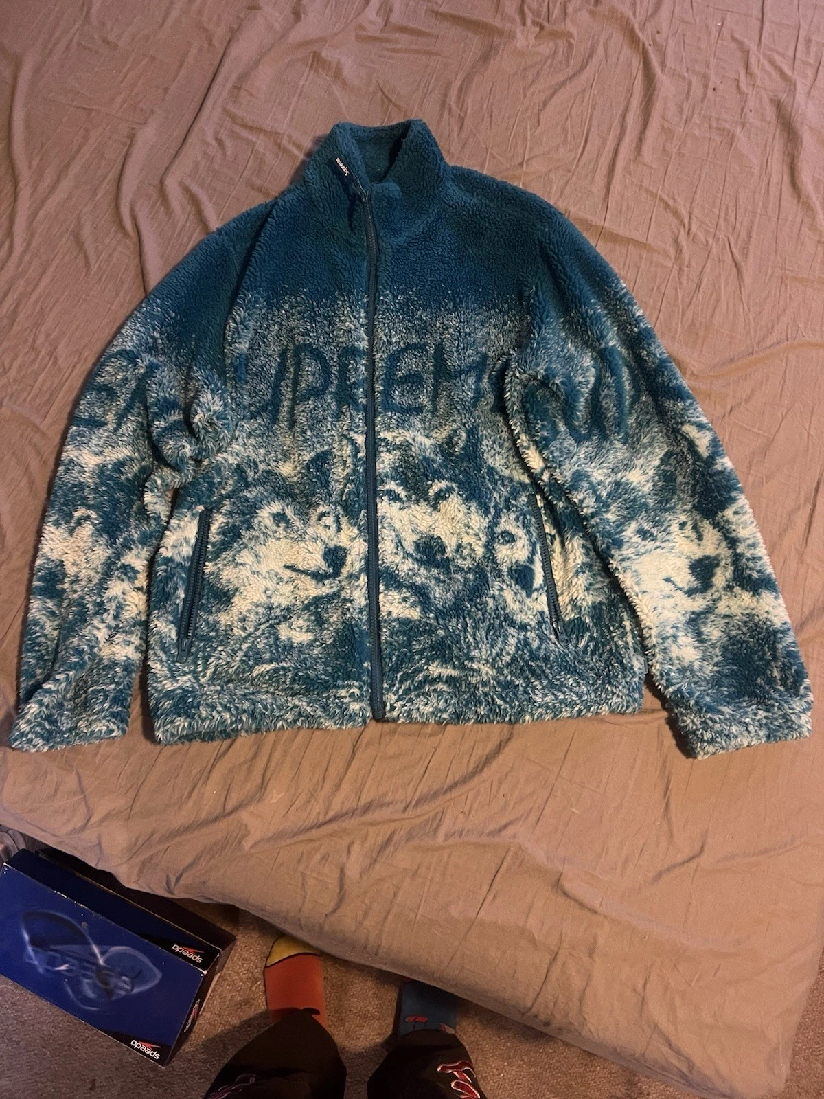 Veste polaire Supreme Wolf sarcelle foncée L SS19 