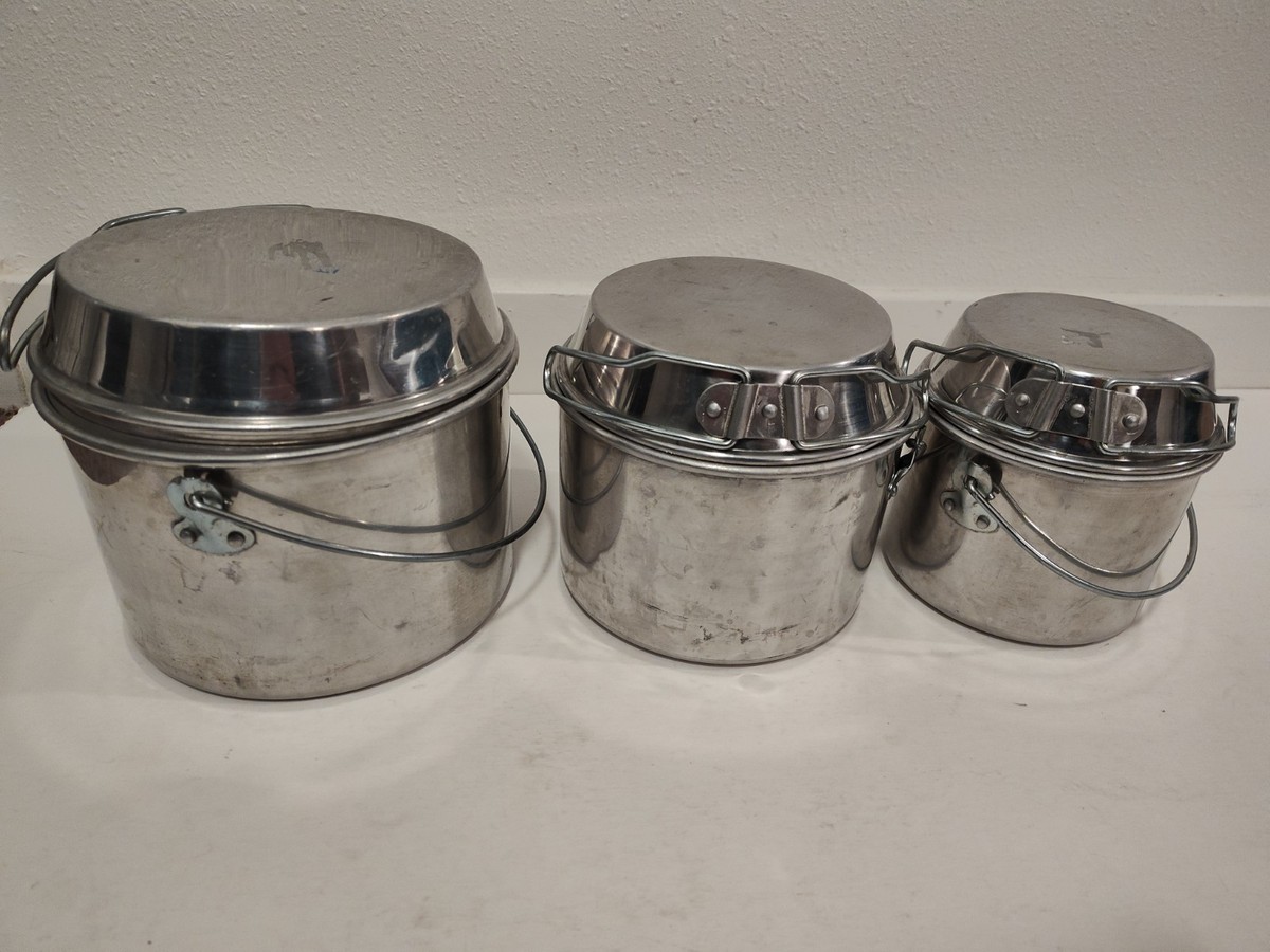 Vintage Bull Dog Brand of England Nesting Camp Cook Pots Billy