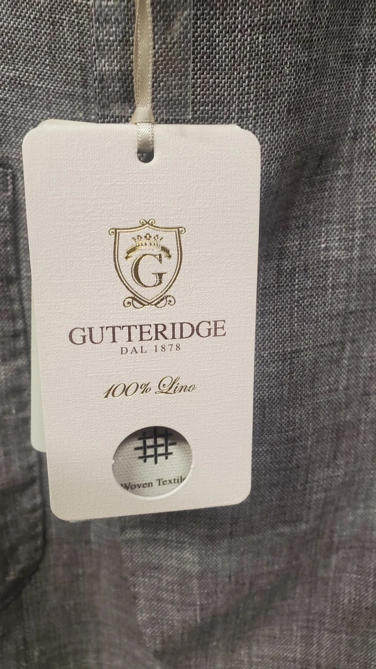 NUEVO GUTTERIDGE 1878 Blazer 100% Lino 48R Abrigo Chaqueta Sin Construir Nuevo Con Etiquetas Foto 2 de 4