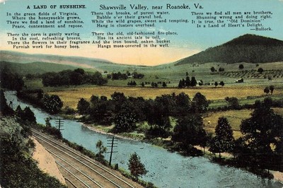 Vintage Shawsville Valley Roanoke VA Scenic Postcard Published by S.H. Kress