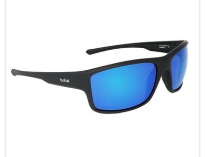 Bolle Polarized Sunglasses Matte Black Frame Offshore Blue Lenses Skyline