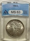 1896 MORGAN SILVER DOLLAR ANACS MS-63. Great Toner.