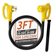 NEMA 14-50P/14-50R 3 FT 50 Amp RV/EV Extension Cord Outdoor 3FT 50A  14-50P/R  