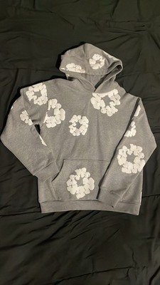 DENIM TEARS Cotton Wreath Print Hooded Pullover Hoodie Gray Size L 301-070-30-L