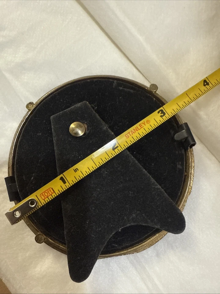 Antiguo marco de fotos ovalado de latón macizo Art Nouveau tamaño pequeño cca 1920s Foto 4 de 4