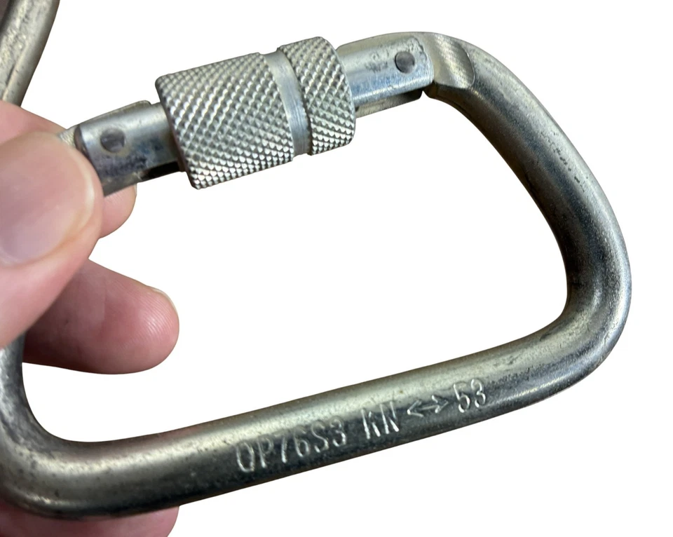 Lote de 4 mosquetones de bloqueo de acero Omega 08 53KN equipo de escalada Foto 3 de 4