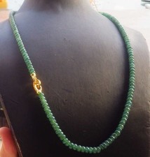 Video Certified Green A JADE Jadeite Beads Circle Necklace 24 inches    719075