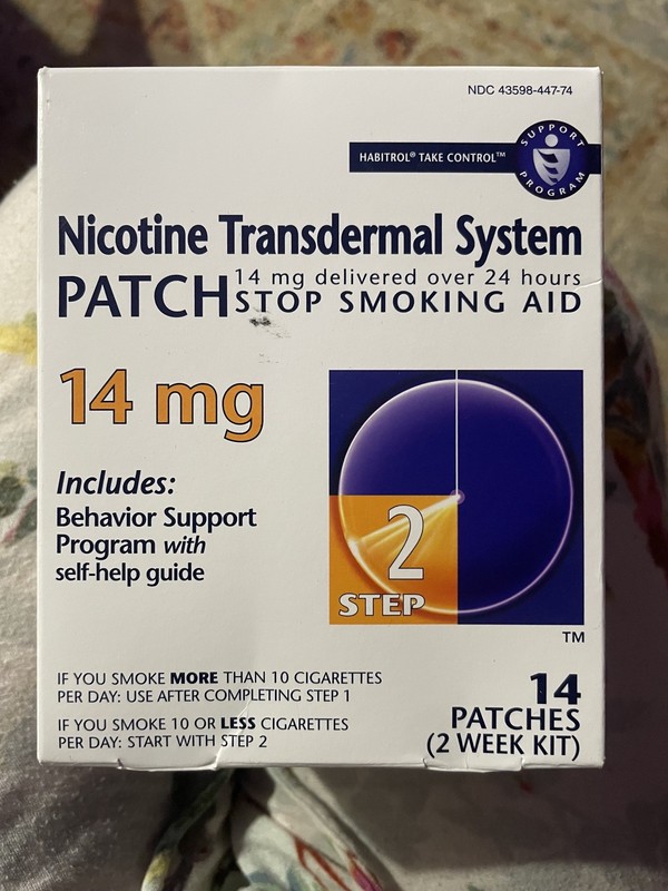 2 BOXES! Habitrol Nicotine Transdermal System Patch Stop Smoking Aid Step 2 14mg