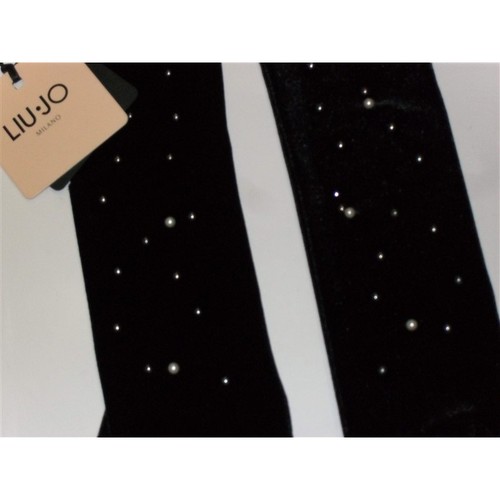 LIU JO GUANTI IN VELLUTO NERO CON BORCHIE E PERLE - Foto 2 di 2