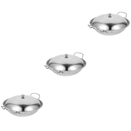 3 Sets Wokpfanne Für Ceranfeld Trocken Kessel Topf Mit Deckel Hot Pot Shop Herd