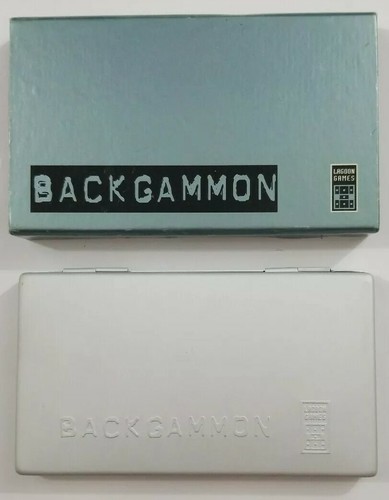 Backgammon Lagoon Games Travel Board Brushed Aluminum 2003 Collectible - Picture 4 of 5