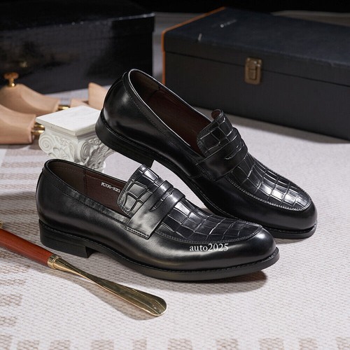 Loafers Men's Real Leather Handmade Shoes Men's Penny Shoes Slip-on Loafers Sz - Picture 22 of 26