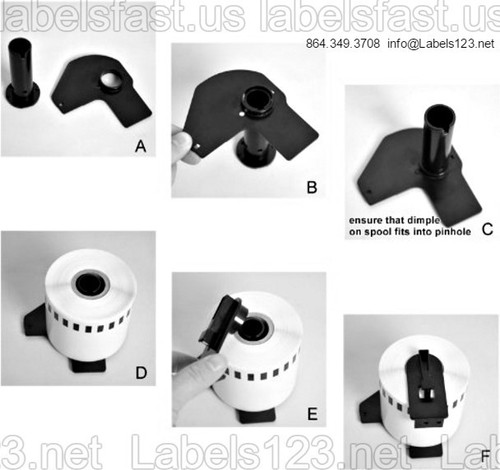 4 Rolls Labels123 Brand-Fits BROTHER DK 2205 P-Touch QL700 QL500 +1 Cartridge - Picture 3 of 3
