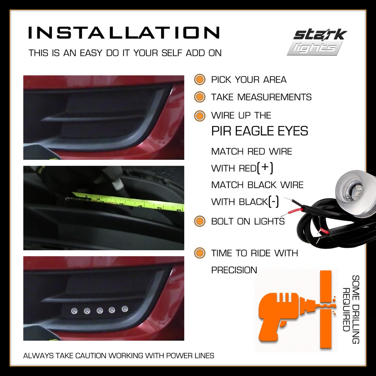 Stark 18mm Eagle Eye LED Projector Lights - 10-Pack, 6K White, For Fog/DRL/Backup Signals 12 thumbnail image