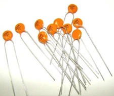 NOS SPRAGUE 0.05UF 50NF 50000PF 25V CERAMIC DISC CAPACITOR QTY:10