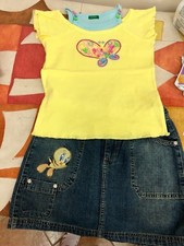 Minigonna Maglietta T-shirt Benetton Original Marines Bimba Bambina 